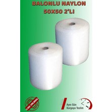 Şehzat Balonlu Naylon 50 cm x 50 mt 2-Li Set Patpat Pıtpıt Ambalaj, Paketleme, Eşya Koruma Naylonu