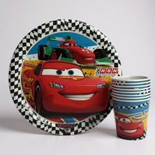 Cadde Süs Cars Temalı Tabak Bardak 8'li Set