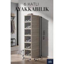 Dükkanönü 6 Katlı Modüler Ayakkabılık Lüks Ayakkabı Kutusu Seti Dolabı Katlanır Istiflenebili