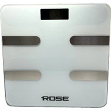 Rose Dijital Akıllı Yağ Ölçer Tartı Beyaz, Kolay ve Hassas Ölçüm
