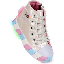Kiko Kids Unicorn Fermuarlı Işıklı Kız Çocuk Spor Ayakkabı