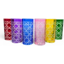 Sudedi Home 6 Renkli Cam Bardak & Kadeh Takımı | Modern Kesim Tasarım