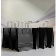 Aybaş Kağıtçılık 1.kalite 18X24 cm (25 Adet) Siyah Renkli Kraft Kağıt Çanta, Hediye Poşeti, Hediye Paketi,kraft Çanta