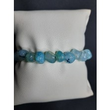 Mryart Havai Mavisi Kırık Iri Akik Taşı Bileklik Unisex