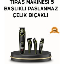 Özbience Erkek Bakım Seti 5'li, Şarjlı, Paslanmaz Çelik Başlıklı, Çok Fonksiyonlu