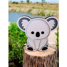 GHY Ahşap Işıklı Koala Figürü Bebek Masası Dekoru - Işıklı Koyun Detaylı Kreş Dekorasyonu