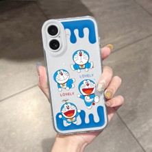 HONTINGA iPhone 16 ile Uyumlu Kılıfı Şeffaf Kamera Korumali Doraemon Desen Airbag Yumuşak Silikon Telefon Kılıfı K5-0153