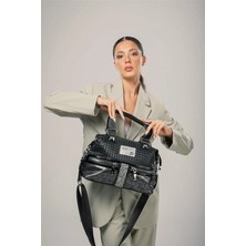 Esftr Olwa Siyah Cilt Kol ve Omuz Çantası