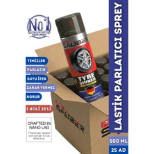 PROSAÜBER 25'li Koli Oto Lastik Parlatıcı Sprey - Su Itici & Toz Tutmayan Hızlı Cila Etkili Bakım - Zararsız