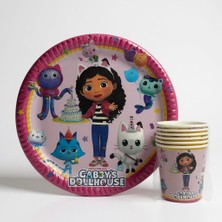 Cadde Süs Gabby's Dollhouse Temalı Tabak Bardak 8'li Set