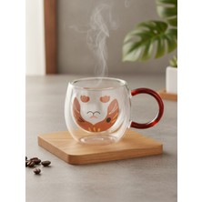 Tohana Çift Çidarlı Hayvanlı Cam Kupa 280 ml