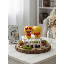 Dörtel Tedarik Bank Oturan 2'li Biblo Emoji Sevgili Hediyesi