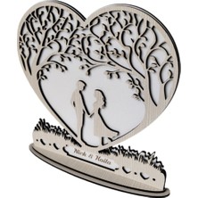 GHY Ahşap Dekoratif Kişiye Özel Sevgililer Günü Masa Süsü Hediye