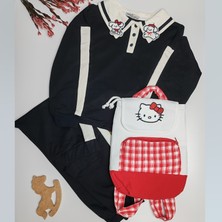 Moda Rüyası Hello Kitty Çantalı 3’lü Kız Çocuk Alt Üst Takım – 2–8 Yaş