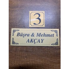 Outdoor One Kapı İsimliği Klasik Ev Dış Kapı İsimliği Çelik Kapı İsimliği Gold0021