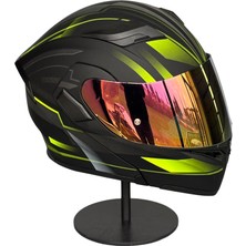 Scharf 902 Çene Açılır Motosiklet Kaskı – Güneş Gözlüklü (Rosepink Vizörlü) Mx1 Yellow