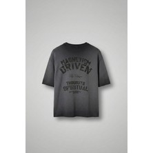 Abluka Online Erkek Yıkamalı Örme Premium Oversize T-Shirt Siyah