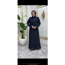 Önü ve Kolu Taş Detaylı Çiçek Kol Ferace