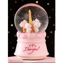 Tohana Maxi Boy Teddy Love Bear Işıklı Müzikli Püskürtmeli Kar Küresi Sevgiliye Hediye
