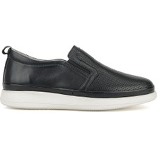 Ziya, Erkek Hakiki Deri Konfor Ayakkabı 1611002Z2609 Siyah