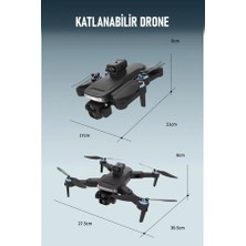 İnwelt K2 Drone –Katlanabilir 720p Hd Çekim Hafif ve Taşınabilir Hd Çift Kamera, Engel Algılama, Fırçasız Motor,  Taşıma Çanta Hediyeli