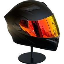 Scharf 902 Çene Açılır Motosiklet Kaskı – Güneş Gözlüklü Matxblack (Darkred Vizörlü)