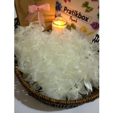 Pratikbox Fiyonk / Tül 2cm'lik / Hediyelik / Süsleme / Krem Renk / 50 Adet