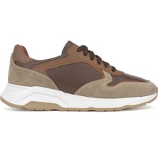Ziya, Erkek Hakiki Deri Günlük Sneaker 161983ZF4 Kahve