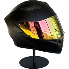 Scharf 902 Çene Açılır Motosiklet Kaskı – Güneş Gözlüklü Matxblack (Rosepink Vizörlü)