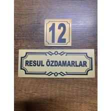 Outdoor One Kapı İsimliği Klasik Ev Dış Kapı İsimliği Çelik Kapı İsimliği Gold0025