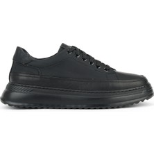 Ziya, Erkek Hakiki Deri Günlük Sneaker 161983Z4022 Siyah
