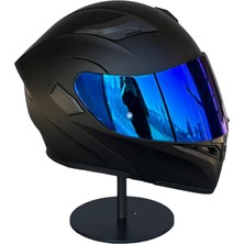 Scharf 902 Çene Açılır Motosiklet Kaskı – Güneş Gözlüklü Matxblack (Deepblue Vizörlü)