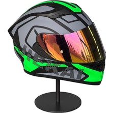 Scharf 316 Full Face Motosiklet Kaskı – Güneş Gözlüklü (Rosepink Vizörlü) Jx1 Green