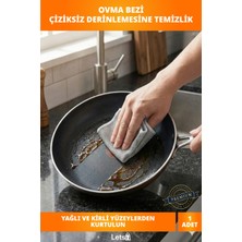 Letsii Naylon Alüminyum Renk Çizik Yapmaz Tencere Tava Ovma Bezi 20x20 cm