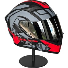 Scharf 902 Çene Açılır Motosiklet Kaskı – Güneş Gözlüklü (Silver Vizörlü) HX1RED