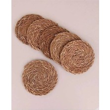 Sween Home 6 Adet Hasır Yuvarlak Bardak Altlığı 10 cm
