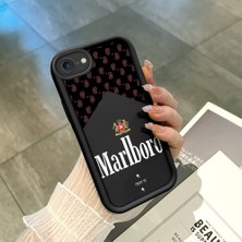 HONTINGA iPhone Se 2022 ile Uyumlu Kılıfı Düşüme Önleyici Basitlik Anti Düşme Kamera Korumali Marlboro Desen Yumuşak Silikon Telefon Kılıfı Kadın ve Erkek Için Uygundur K2-0210