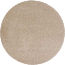 Cool Halı Puffy Yuvarlak Koyu Bej Düz Renk Peluş Yumuşak Modern Kalın Makina Dokuma Puf Ev Yatak Oda Halısı