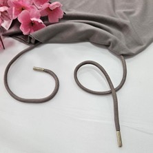 Kaf Kumaş Özel Gümüş Renk Uçlamalı Kordon Bağcık | Sweatshirt-Eşofman Ipi 1 Adet