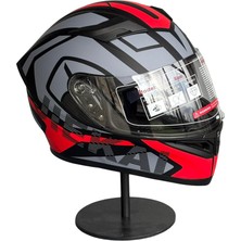 Scharf 316 Full Face Motosiklet Kaskı – Güneş Gözlüklü (Şeffaf Vizörlü) Jx1 Red