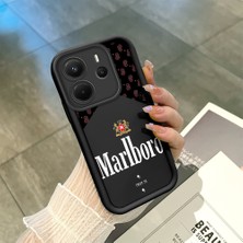 HONTINGA Xiaomi Redmi Note 14 ile Uyumlu Kılıfı Düşüme Önleyici Basitlik Anti Düşme Kamera Korumali Marlboro Desen Yumuşak Silikon Telefon Kılıfı Kadın ve Erkek Için Uygundur K2-0210