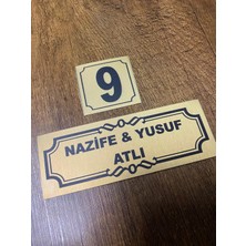 Outdoor One Kapı İsimliği Klasik Ev Dış Kapı İsimliği Çelik Kapı İsimliği Gold0027