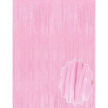 Lowell Home Soft Pembe Püsküllü Kapı Perdesi