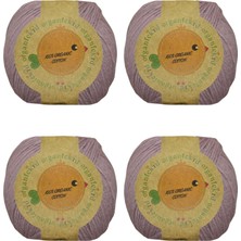 Organickid Organik Pamuk El Örgü Ipi Koyu Gül Kurusu 4'lü Paket