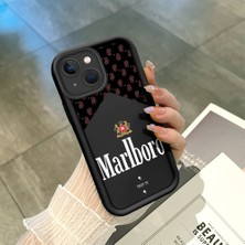 HONTINGA iPhone 15 ile Uyumlu Kılıfı Düşüme Önleyici Basitlik Anti Düşme Kamera Korumali Marlboro Desen Yumuşak Silikon Telefon Kılıfı Kadın ve Erkek Için Uygundur K2-0210