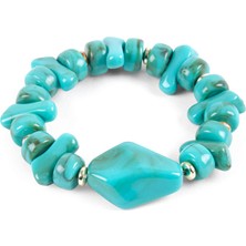 Faik Sönmez Turkuaz Taşlı Bileklik W26BLK002