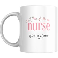 Nurse/ Hemşire  Temalı Baskılı Kupa Bardak, Kişiye Özel Isim Baskılı Özel Tasarım Kupa Bardak