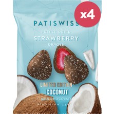 Patiswiss Sütlü Çikolatalı Hindistan Cevizli Çilek Draje 50g x 4 Adet