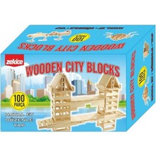 Kiddico Toys Wooden City Blocks 100 Parça Yapım Blokları