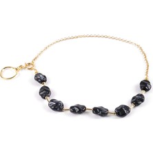 Faik Sönmez Taş ve Zincir Detaylı Kolye W26KLY008